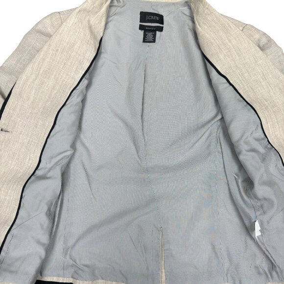 Women's J. CREW Schoolboy Tipped Blazer‎ 100% Linen- Size 2 - Picture 9 of 12